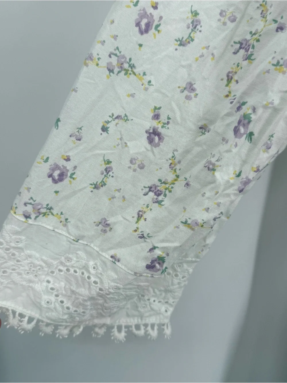 The 1 for U You Rosalind Long Cotton Robe /Gown Set Lilac Rose Lace Size XL/XXL